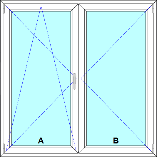 Schița șablonului Fereastra 2 canate oscilo-batante stanga