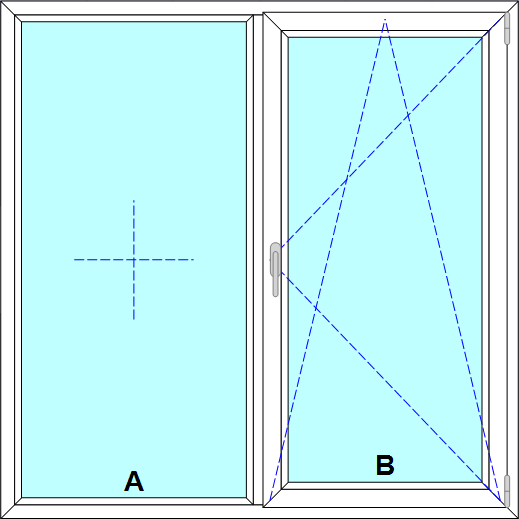 Schița șablonului Fereastra fix - oscilo-batanta (dreapta)