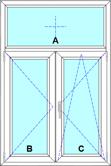 Schița șablonului 2 Canate Oscilobatante Dr. cu traversa