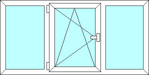 Schița șablonului Fereastra fix - oscilo-batant stanga- fix