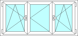 Schița șablonului Fereastra 3 canate