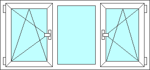 Schița șablonului Fereastra oscilobatant stanga - fix - oscilobatant dreapta