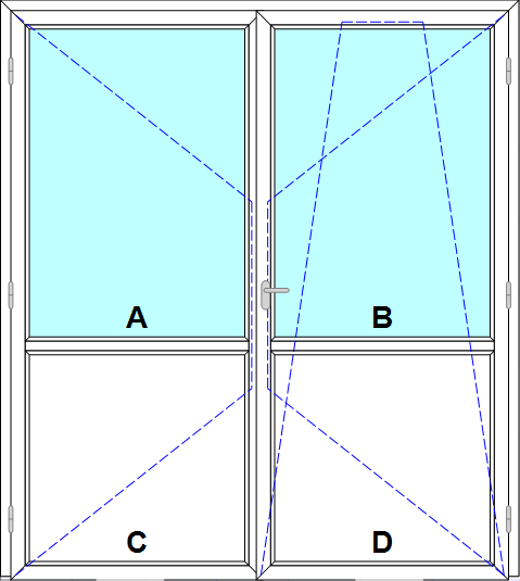 Schița șablonului Usa-2-canat-oscilobatant-cu-panel-dreapta