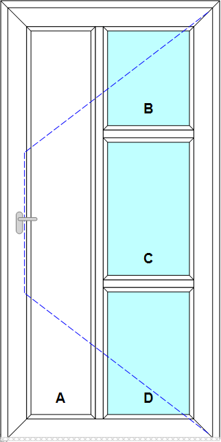 Schița șablonului Usa de intrare dr prag de aluminiu model 1