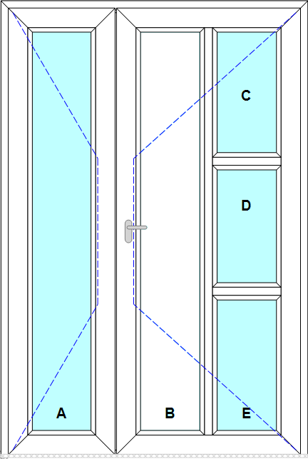 Schița șablonului Usa de intrare dr  prag de aluminiu  model 1
